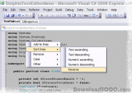 Dolphin Text Editor Menu screenshot